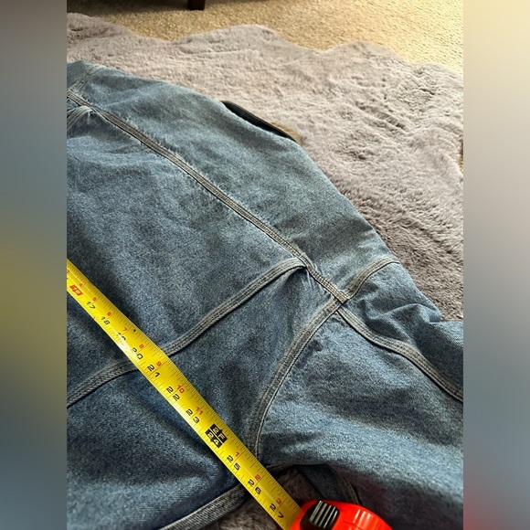 Vintage GAP denim trucker jacket lined size Large acid wash green 90s Y2K unisex - Picture 7 of 11